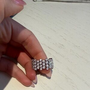 Elegant Silver Crystal Ring